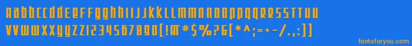 SfSquareRootBold Font – Orange Fonts on Blue Background