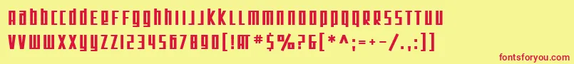 SfSquareRootBold Font – Red Fonts on Yellow Background