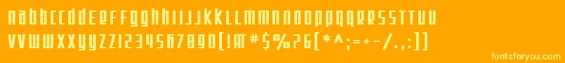 Fonte SfSquareRootBold – fontes amarelas em um fundo laranja