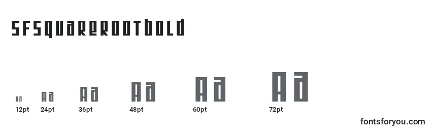 SfSquareRootBold Font Sizes
