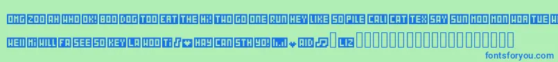 Wordbits Font – Blue Fonts on Green Background