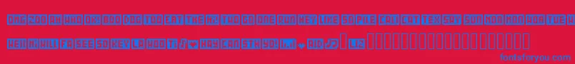 Czcionka Wordbits – niebieskie czcionki na czerwonym tle