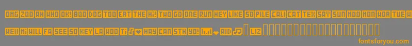 Wordbits-Schriftart – Orangefarbene Schriften auf grauem Hintergrund