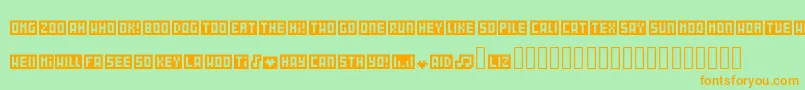 Fonte Wordbits – fontes laranjas em um fundo verde