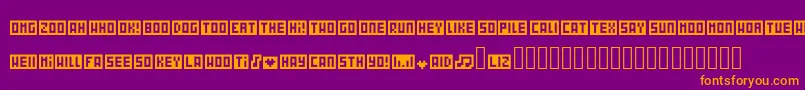 Police Wordbits – polices orange sur fond violet