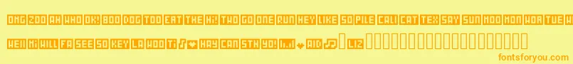 Wordbits Font – Orange Fonts on Yellow Background