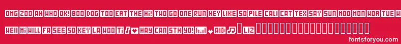 Fonte Wordbits – fontes brancas em um fundo vermelho