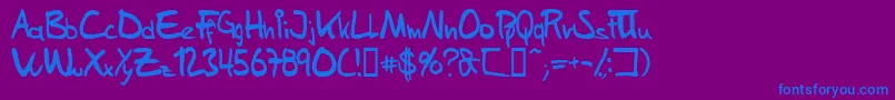 Шрифт SamsHandwriting – синие шрифты на фиолетовом фоне