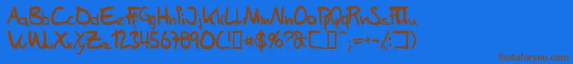SamsHandwriting Font – Brown Fonts on Blue Background