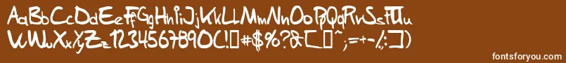 SamsHandwriting Font – White Fonts on Brown Background