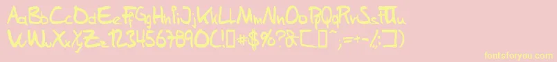 Weitere Informationen zur SamsHandwriting-Schriftart SamsHandwriting-Schriftart – Gelbe Schriften auf rosa Hintergrund