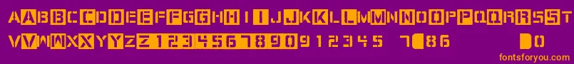 フォントCargoBay – 紫色の背景にオレンジのフォント