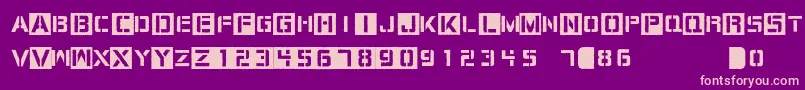 CargoBay-fontti – vaaleanpunaiset fontit violetilla taustalla