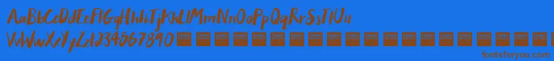 Шрифт AfterHoursDemo – коричневые шрифты на синем фоне
