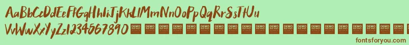 AfterHoursDemo Font – Brown Fonts on Green Background