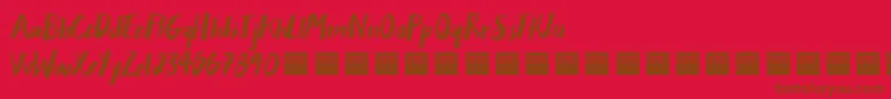 Шрифт AfterHoursDemo – коричневые шрифты на красном фоне