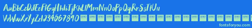 AfterHoursDemo Font – Green Fonts on Blue Background