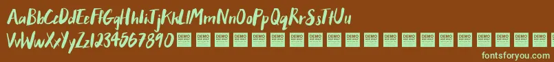 AfterHoursDemo Font – Green Fonts on Brown Background