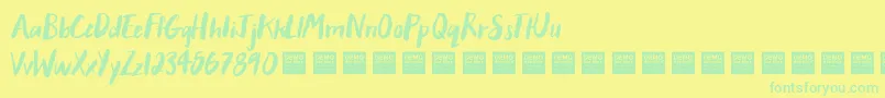 AfterHoursDemo Font – Green Fonts on Yellow Background