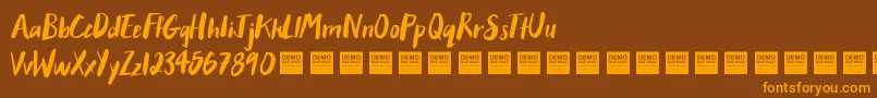 AfterHoursDemo Font – Orange Fonts on Brown Background