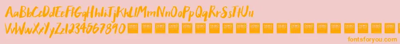 AfterHoursDemo-Schriftart – Orangefarbene Schriften auf rosa Hintergrund