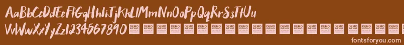 AfterHoursDemo Font – Pink Fonts on Brown Background