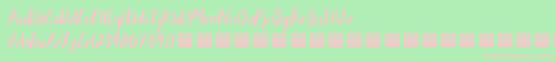 Шрифт AfterHoursDemo – розовые шрифты на зелёном фоне