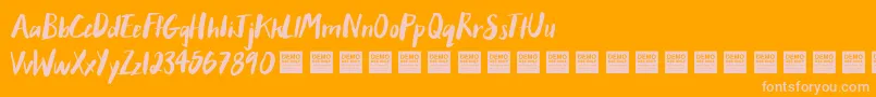 AfterHoursDemo Font – Pink Fonts on Orange Background