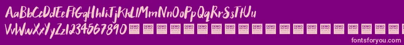 AfterHoursDemo Font – Pink Fonts on Purple Background