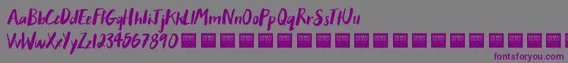 Шрифт AfterHoursDemo – фиолетовые шрифты на сером фоне