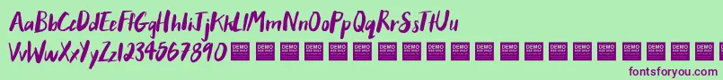 AfterHoursDemo Font – Purple Fonts on Green Background