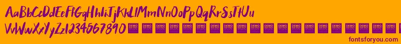 AfterHoursDemo Font – Purple Fonts on Orange Background
