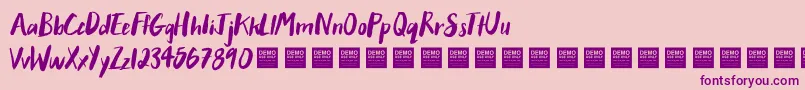 AfterHoursDemo Font – Purple Fonts on Pink Background