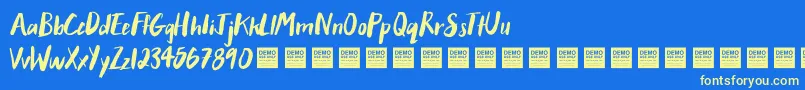 AfterHoursDemo Font – Yellow Fonts on Blue Background