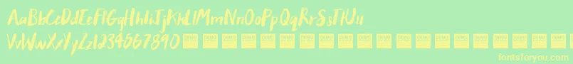 AfterHoursDemo Font – Yellow Fonts on Green Background