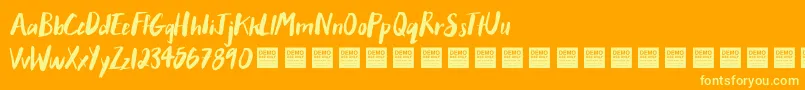 AfterHoursDemo Font – Yellow Fonts on Orange Background