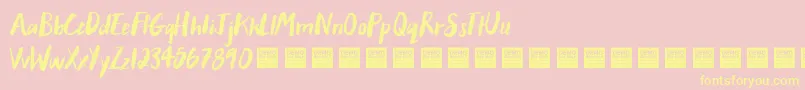 AfterHoursDemo-fontti – keltaiset fontit vaaleanpunaisella taustalla
