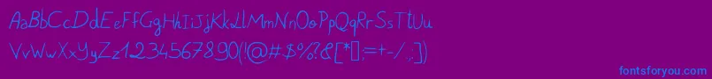 PigeonScribble Font – Blue Fonts on Purple Background