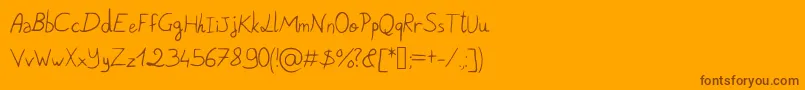 PigeonScribble Font – Brown Fonts on Orange Background