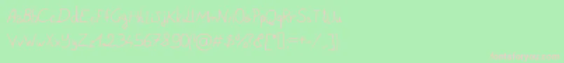 PigeonScribble-fontti – vaaleanpunaiset fontit vihreällä taustalla