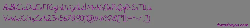 PigeonScribble Font – Purple Fonts on Gray Background