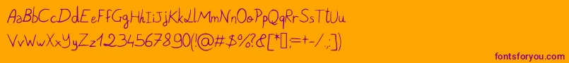 PigeonScribble Font – Purple Fonts on Orange Background