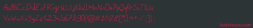 Czcionka PigeonScribble – czerwone czcionki na czarnym tle