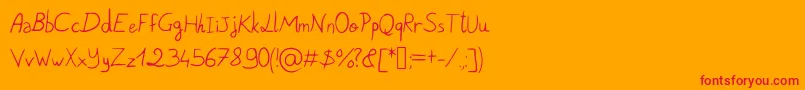 PigeonScribble-Schriftart – Rote Schriften auf orangefarbenem Hintergrund