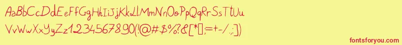 PigeonScribble Font – Red Fonts on Yellow Background