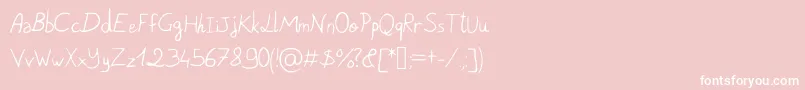 PigeonScribble-Schriftart – Weiße Schriften auf rosa Hintergrund