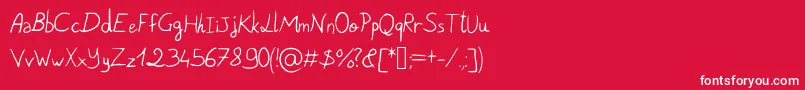PigeonScribble-Schriftart – Weiße Schriften auf rotem Hintergrund