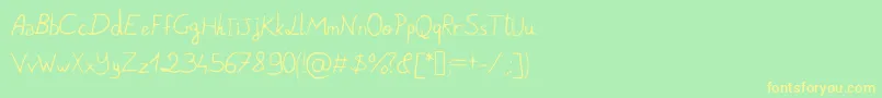 PigeonScribble-Schriftart – Gelbe Schriften auf grünem Hintergrund