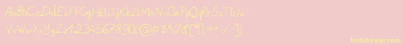 PigeonScribble-Schriftart – Gelbe Schriften auf rosa Hintergrund