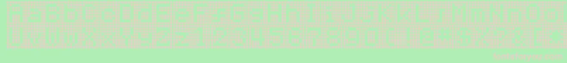 フォントHnrumine – 緑の背景にピンクのフォント
